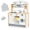 Cuisine pour Enfants - COSTWAY - 17 Accessoires - Bois de pin - Blanc