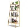 GOPLUS Bibliothèque en bambou 4 niveaux 35,5 x 60 x 148cm