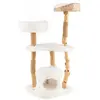 COSTWAY Arbre à Chat en Bois 124 CM avec Perchoir Supérieur en Quenoui...