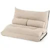 GOPLUS Fauteuil de sol convertible 2 places beige 180 x110 cm