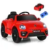 GOPLUS Voiture Électrique Enfant 3-8 Ans 12V Coccinelle avec Télécomma...