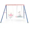 COSTWAY Portique de Balançoire pour 2 Enfants en Métal Structure en A Charge 250KG 260 x 183 x 183 cm 2 Façons de Suspendre