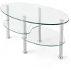 Costway - Table Basse en Verre Transparente avec 3 Etagères en Verre T...
