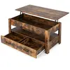 COSTWAY Table Basse Relevable à 2 Niveaux avec 2 Tiroirs, Levage Pneum...