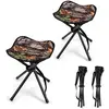 COSTWAY Lot de 2 Tabourets de Camping Pliant en Tissu Oxford avec Sang...
