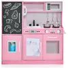 COSTWAY Giantex Cuisine Enfants en Bois avec Tableau Noir & Téléphone(Rose)