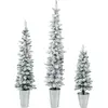 COSTWAY 3 Sapin de Noël Artificiel avec Neige, 90+120+150cm, Sapin Cra...