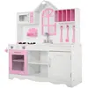 Cuisine Enfants Dinette en Bois - COSTWAY - Rose - 109 x 32 x 106,5 cm...