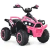 DREAMADE Voiture Électrique Enfants Multifonctions 12V avec Vitesse Réglable en 2 Niveaux, Lumières LED, Musique pour 3-8 Ans, Rose