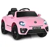 DREAMADE Voiture Électrique pour Enfant 3-8 Ans avec Télécommande & Musique & Lumières, Véhicule Enfant Coccinelle Volkswagen, Rose