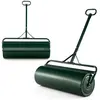 RELAX4LIFE Rouleau à Gazon de Jardin avec Poignée - 63L - Ø30CM - Remplissable de Sable/Eau - en Métal - 99 X 30 X 137 CM - Vert
