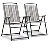 Costway Costway Lot De 2 Chaises De Jardin Pliantes En Textilène Et Mé...
