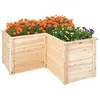 COSTWAY Carré Potager Jardinière en Bois de Sapin, 120x120x63 CM, Bac ...