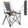 COSTWAY Chaise de Camping Pliante avec Dossier Haut, Coussin Lombaire ...