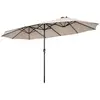 Parasol Double de Jardin XXL avec 36 Lumières LED - COSTWAY - Beige - ...