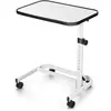 Costway Table De Lit À Roulettes Verrouillables - Plateau Inclinable 180°, Support Stand Ordinateur Tablette, Réglable En Hauteur