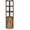 Étagère d'angle à 6 niveaux marron rustique 48x 32x180cm