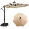 COSTWAY Parasol Déporté 3M avec 40 Lumières LED Panneau Solaire 6 Heur...