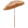 COSTWAY Parasol de Plage Hawaii en Paille PP- Ø175 x H 194 cm - Inclin...