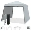 COSTWAY Tonnelle de Jardin Pliable Instantané 300 x 300 cm avec Parois Latérale Amovibles, Sac à Roulettes, Hauteur Réglable