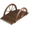 COSTWAY Pont de Jardin en Sapin Carbonisé 101,5 x 48,5 x 38 CM, avec G...