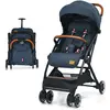 COSTWAY Poussette Bébé 6-36 Mois Pliable à une Main TigeDossier-Repose-pieds RéglablesAuvent Rétractable Sangle dAttache Bleu