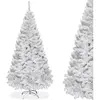 RELAX4LIFE Sapin de Noël Blanc H180cm, Arbre de Noël avec Socle en Mét...