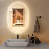 COSTWAY Miroir Salle de Bain LED 80 x 50 cm avec 3 Couleurs et Luminos...