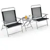 Ensemble de Jardin Pliant - COSTWAY - 2 Chaises et 1 Table - Métal - V...