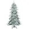 RELAX4LIFE Sapin de Noël Automatique 210 CM avec Flocons de Neige et Pommes de Pin, Arbre de Noël avec 1108 Branches et Base