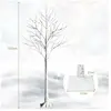 RELAX4LIFE Sapin de Noël Blanc 150cm Lumineux, Bouleau Artificiel avec 72 LED Chaud, Arbre de Noël Décoratif pour Maison/Commerce