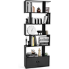 COSTWAY Bibliothèque à 6 Niveaux avec 2 Portes-70 x 23 x 183 CM-Étagèr...