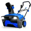 CostwaySouffleuse à Neige Électrique Manuelle avec 2 Lumières LED Bleu