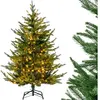 COSTWAY Arbre de Noël Lumineux avec 8 Modes d'Eclairage, Base en Fer (137cm)