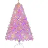 COSTWAY Sapin de Noël Artificiel Floqué 185 cm 350 Lumières LED de 4 C...