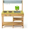 COSTWAY Cuisine Enfant en Bois Sapin, Réservoir à Eau 700 ML & Robinet...