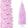 Costway - Sapin de Noël Artificiel Pré-éclairé de 180 cm, Arbre de Noë...