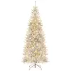 Costway - Sapin de Noël Artificiel avec Lumières led, Arbre Crayon de ...