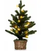 COSTWAY Mini Sapin de Noël Pré-éclairé avec 96 Branches, 20 Lumières LED pour Décoration