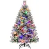 COSTWAY Sapin de Noël Artificiel 136 cm 160 Lumières LED 8 Modes d'Écl...