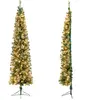 COSTWAY Sapin de Noël Demi-Forme 210cm Pré-Illuminé avec 150 Lumières ...