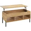 COSTWAY Table Basse Plateau Relevable avec 3 Compartiments et Rangemen...