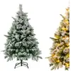RELAX4LIFE Sapin de Noël Mince 137cm, Arbre de Noel Slim Enneigées ave...