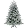RELAX4LIFE Sapin de Noël 140cm, Arbre de Noel Slim Enneigées avec LED,...
