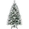 Relax4life - Sapin de Noël Mince 137cm, Arbre de Noel Slim Enneigées a...