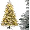 Arbre de Noël artificiel COSTWAY CM24322DE, avec neige et lumières, sa...