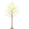 RELAX4LIFE Sapin de Noël Blanc 180cm Lumineux, Bouleau Artificiel avec 96 LED Chaud, Arbre de Noël Décoratif pour Maison/Commerce
