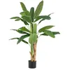 COSTWAY Plante Artificielle en Pot de 150cm en Plastique, Pot en Cimen...