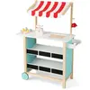 COSTWAY Chariot à Glace,  Marchande Crème Glacée avec 6 Glaces, Chariot à Roulettes 79,5x29,5x100 CM b pour Enfants 3 Ans+ Rouge