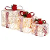 Costway - Lot de 3 Boîtes à Cadeaux Lumineuses de Noël 60 led avec Min...